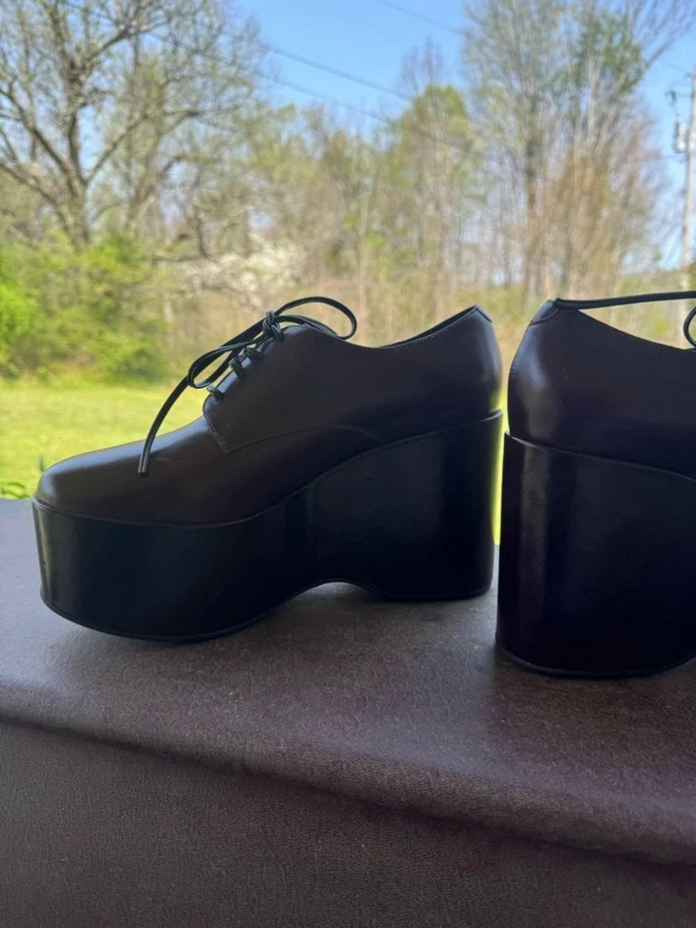 JEFFREY CAMPBELL LEATHER PLATFORMS SIZE 8.5